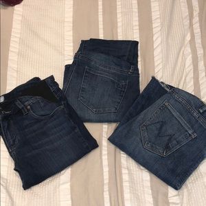 Bundle of 3 Mother, Paige and AOS Maternity Jeans